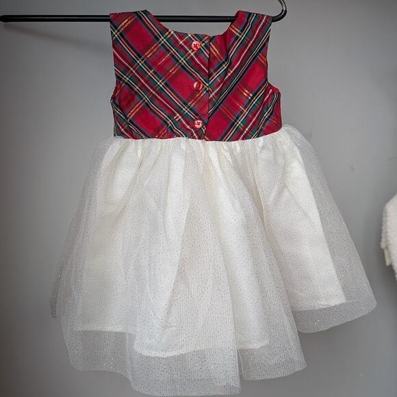 Plaid Holiday Baby Girl Dress 18 Months Festive Christmas Dress Red Green White - Picture 2 of 11